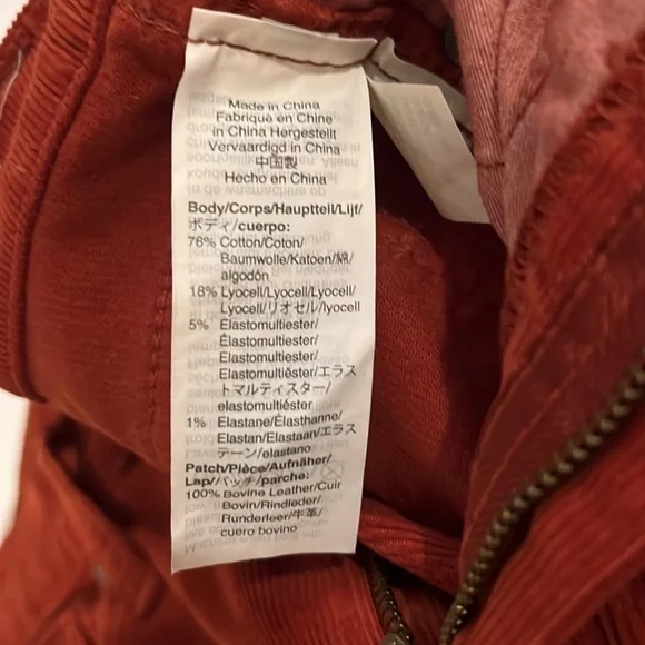 MADEWELL women’s 10” high rise skinny corduroy pants rust orange 28 - Picture 12 of 14